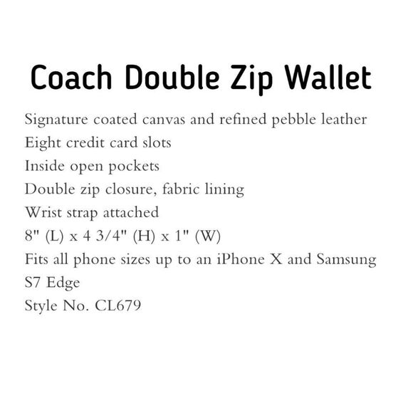 Coach Double Zip Rose Print Wallet/Wristlet - Picture 5 of 10